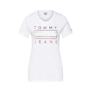 Tommy Jeans Tričko 'METALLIC LOGO TEE'  zlatá / bílá