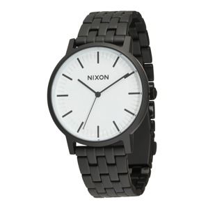 Nixon Analogové hodinky 'Porter'  černá / bílá