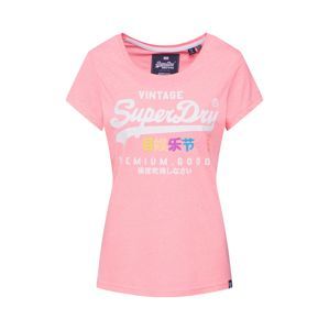 Superdry Tričko  růžová / bílá