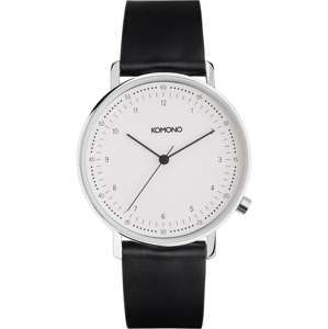 Komono Analogové hodinky 'Lewis'  černá / bílá